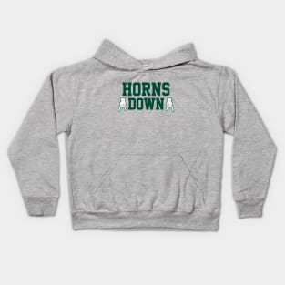 Horns Down - Gold/Green Kids Hoodie